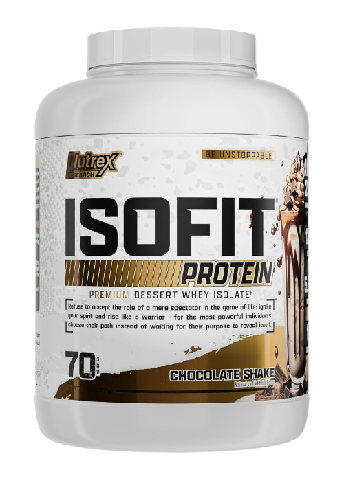 Nutrex IsoFit Whey Protein, Batido de Chocolate, 5 lb - 70 porciones