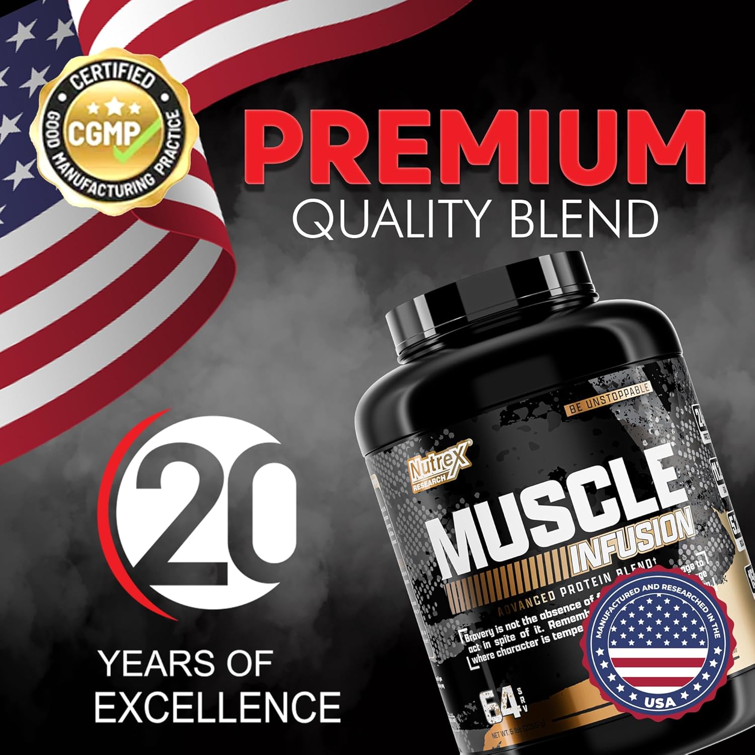 Nutrex Muscle Infusion Whey Protein, Chocolate, 5 lb - 65 porciones - Imagen 5