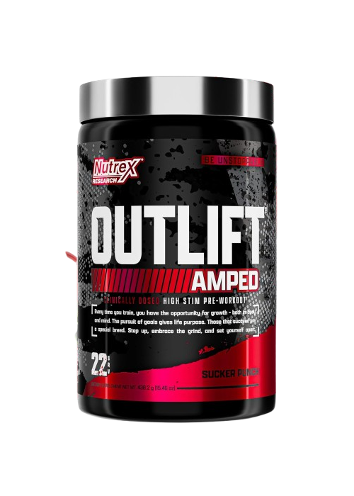 Nutrex OUTLIFT Amped Pre-Entreno, Ponche de Frutas, 22 Porciones