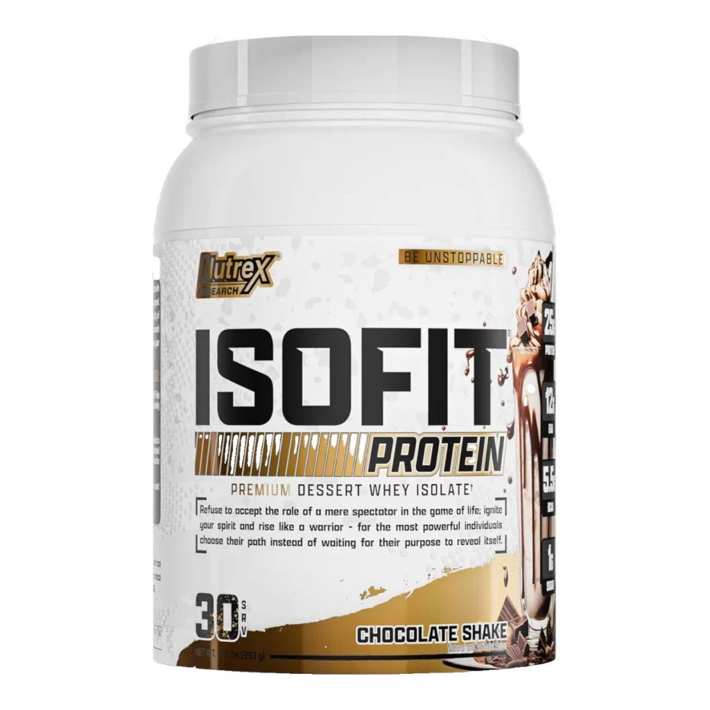 Nutrex IsoFit Whey Protein, sabor banana, 30 porciones