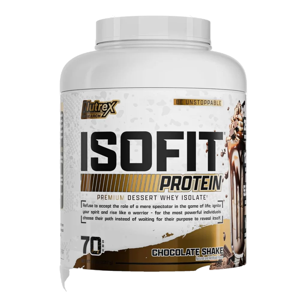 Nutrex IsoFit Whey Protein, Batido de Chocolate, 5 lb – 70 porciones